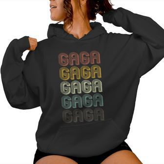 Retro Gaga First Name Personalized Gaga Groovy Vintage Women Hoodie - Thegiftio UK