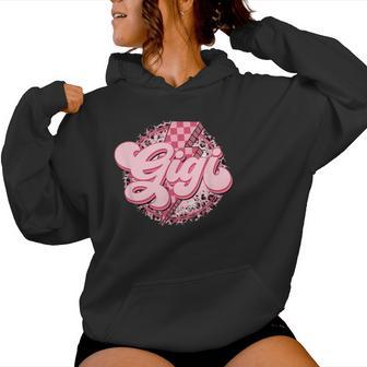Retro Groovy Gigi Leopard Grandma Mother's Day Women Women Hoodie - Thegiftio UK