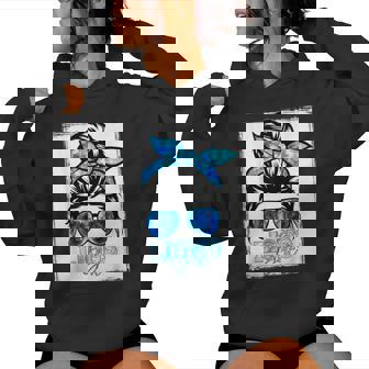 Retro Lion Girl Messy Bun Sports Team Matching Outfit Women Hoodie | Mazezy