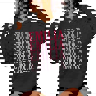 Retro Personalizar Nombre Emilia Cuello Sudadera con capucha para mujer - Regaloses