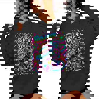 Roller Girl Skater 90S 80S Skating Vintage Skates Women Hoodie | Mazezy