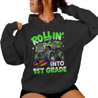 Rollin' Into 1St Grade Monster Truck Back To School Boys Women Hoodie - Thegiftio UK
