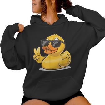 Rubber Duck With Sunglasses Women Hoodie - Thegiftio UK