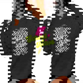 School Nurse Lightning Bolt Checkered Mom Mother's Day Women Hoodie | Mazezy