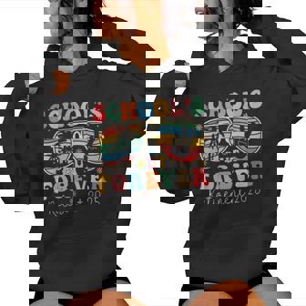 School's Out Forever Retired Teacher 2025 Groovy Retirement Women Hoodie - Thegiftio