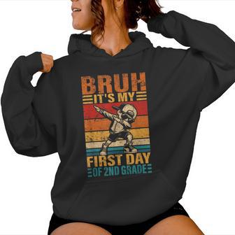 Second Grade Dabbing Boy Bruh It's My First Day Of 2Nd Grade Women Hoodie - Thegiftio UK