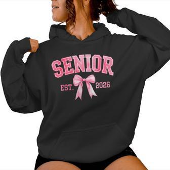 Senior 2026 Coquette Pink Bow Class Of 2026 Graduation Girls Women Hoodie - Thegiftio UK