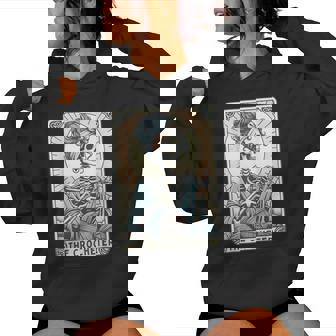Skeleton The Crocheter Mom Tarot Card Knitter Crochet Lover Women Hoodie - Thegiftio