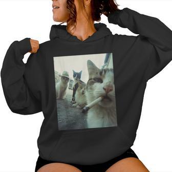 Smoking Cat Meme For Women Women Hoodie - Thegiftio UK