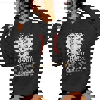 Softball Baseball Lolly Heart Leopard Print Mother's Day Women Hoodie | Mazezy