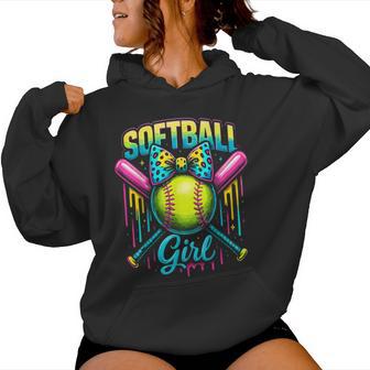 Softball Girl Drip Softball Player Women Hoodie - Thegiftio UK