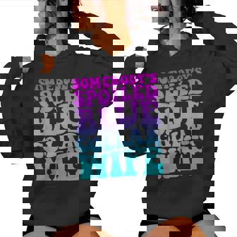 Somebody's Spoiled Blue Collar Wife Groovy Mother's Day Women Hoodie - Monsterry