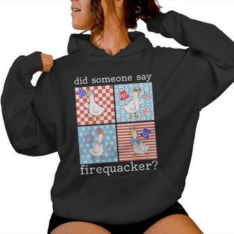 Did Someone Say Firequacker Silly 4Th Of July Boho Women Hoodie - Thegiftio UK