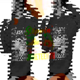 Steppin Into Junenth Afro African Sneakers Girls Women Hoodie - Thegiftio UK