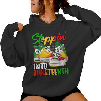 Stepping Into Junenth Afro Woman Black Girls Sneakers Men Women Hoodie - Thegiftio UK