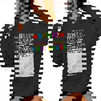 Student Signature Bruh It's My Last Day Of 1St Grade Sign My Women Hoodie | Mazezy