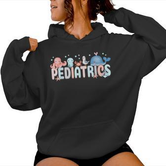 Summer Sea Animal Pediatrics Nurse Peds Rn Pediatrician Women Hoodie - Thegiftio UK