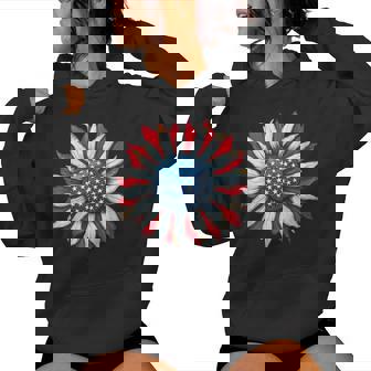 Sunflower American Flag 4Th Of July Merica Usa Women Hoodie | Mazezy