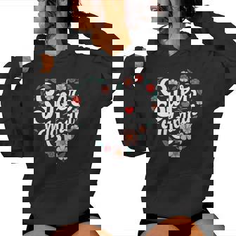 Super Maman Coeur Fleurs Cadeau Mignon Original Sweat à capuche femme - Cadeauxyz