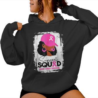 Support Squad Black Pink Hat Breast Cancer Awareness Women Hoodie - Thegiftio UK