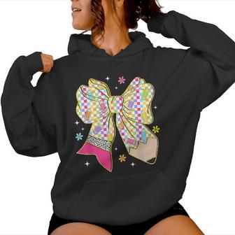 Teacher Student Coquette Bow Pencil Back To School First Day Women Hoodie - Thegiftio UK
