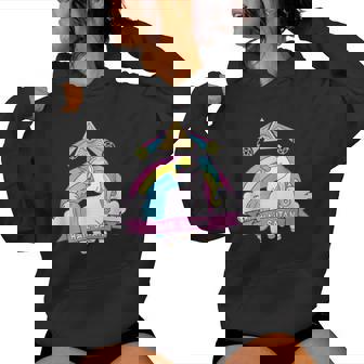 Unicorn Hailatan Devil Death Metal Rainbow Ocult レディースパーカー - Kawaiitshirt