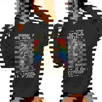 Vintage More Pride Less Prejudice Proud Ally Rainbow Pride Women Hoodie - Monsterry