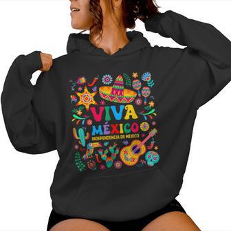 Viva Mexico Independence Day Sombrero Hat Mexican Women Women Hoodie - Thegiftio UK