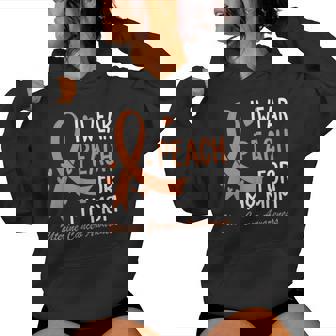 I Wear Peach For My Mom Mother Uterine Cancer Awareness Women Hoodie - Monsterry
