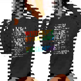 I Like My Whiskey Straight But My Friends Lgbt Women Hoodie - Thegiftio