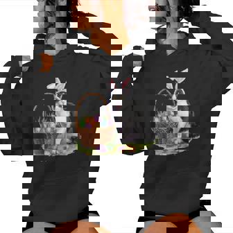 イースターデー 猫 バニー 耳 卵 イースター ウサギ 男性 女性 キッズ レディースパーカー - Kawaiitshirt