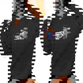 トランペット 女性 男性 音楽 教師 カラフル コルネット コルネティスト レディースパーカー - Kawaiitshirt