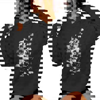 犬 ギタリスト ギター シーズー Dad Mom レディースパーカー - Kawaiitshirt