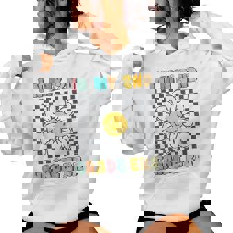 In My 2Nd Grade Era Retro Groovy Second Grade Back To School Women Hoodie | Mazezy