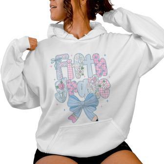 5Th Grade Preppy Floral Coquette Bow Girly Back To School Women Hoodie - Thegiftio UK