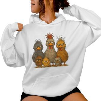 Angry Eagerlys Colorful Chicken Art Crazy Chicken Family Women Hoodie - Thegiftio UK