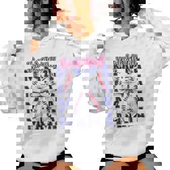 Baseball Mama Coquette Bow Mom Mothers Game Day Baseball Women Hoodie - Monsterry