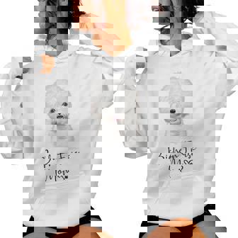 Bichon Frisé Dog Mom ビションフリーゼママかわいい子犬犬の所有者ビションフリーゼ犬 レディースパーカー - Kawaiitshirt