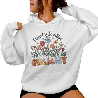 Blessed To Be Called Grammy Wildflower Floral Mother's Day Women Hoodie - Thegiftio UK