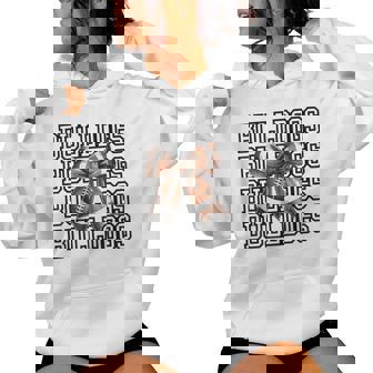 Bulldogs Football Mom Game Day Football Coquette Bow Mascot Women Hoodie - Thegiftio