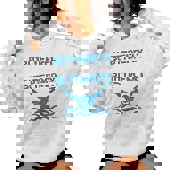 Butterfly Butterwhyバタフライバタフライファニー水泳チーム 長袖tシャツ レディースパーカー - Kawaiitshirt