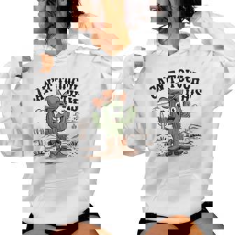 Can't Touch This Cactus Cowboy ウエスタンカートゥーン ユーモア レディースパーカー - Kawaiitshirt