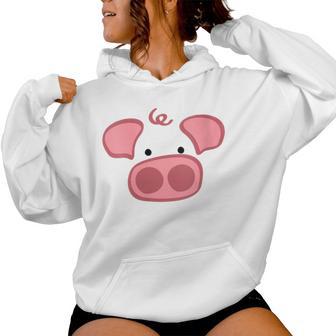 Cara De Cerdo Cerdito Granja Chibi Kawaii Cuello Sudadera con capucha para mujer - Regaloses