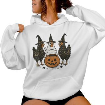 Chicken Halloween Costume Spooky Season Chickens Witch Women Hoodie - Monsterry