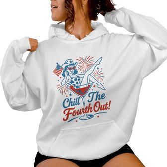 Chill The Fourth Out July 4Th Fireworks Martini Glass Women Hoodie - Thegiftio UK