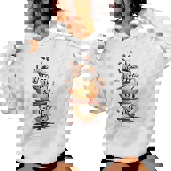 Coffee Is Life 愉快なコーヒー好きのギフト レディースパーカー - Kawaiitshirt