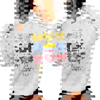 Colombia Hispanic Heritage Month Bow Colombian Flag Girls Women Hoodie | Seseable FR