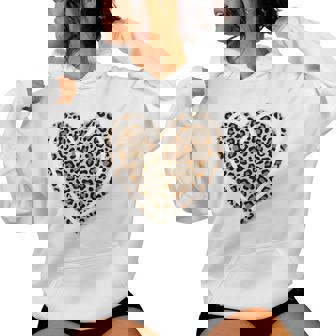 Cute Animal Pattern Leopard Print Heart Girls Women Hoodie | Seseable CA