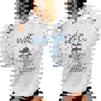 Denim And Diamonds Bow Ladies Girls Women Women Hoodie - Thegiftio