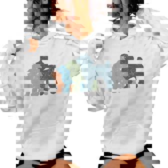 Dog Mom & Dad シルエット ヴィンテージトイプードル レディースパーカー - Kawaiitshirt